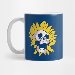 Skull T-shirt, Skull with Flower Mug